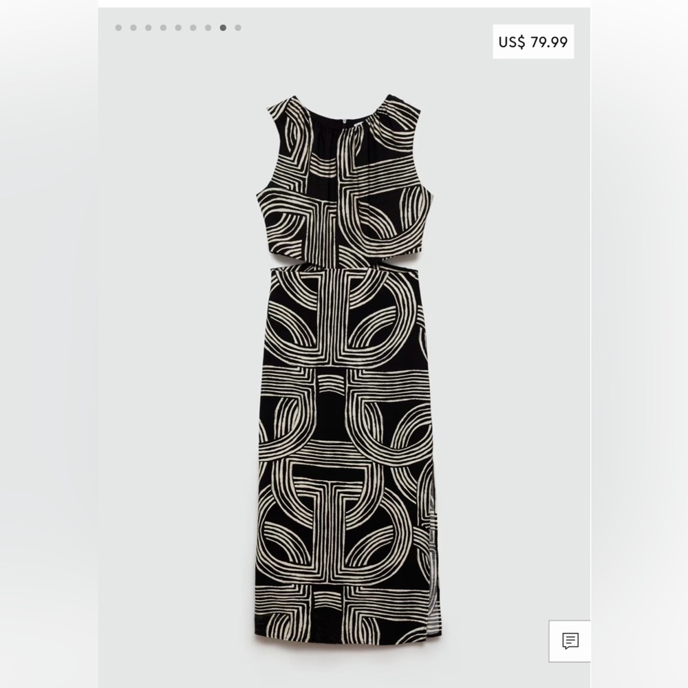 Midi Dress Cut Out MANGO worn once black